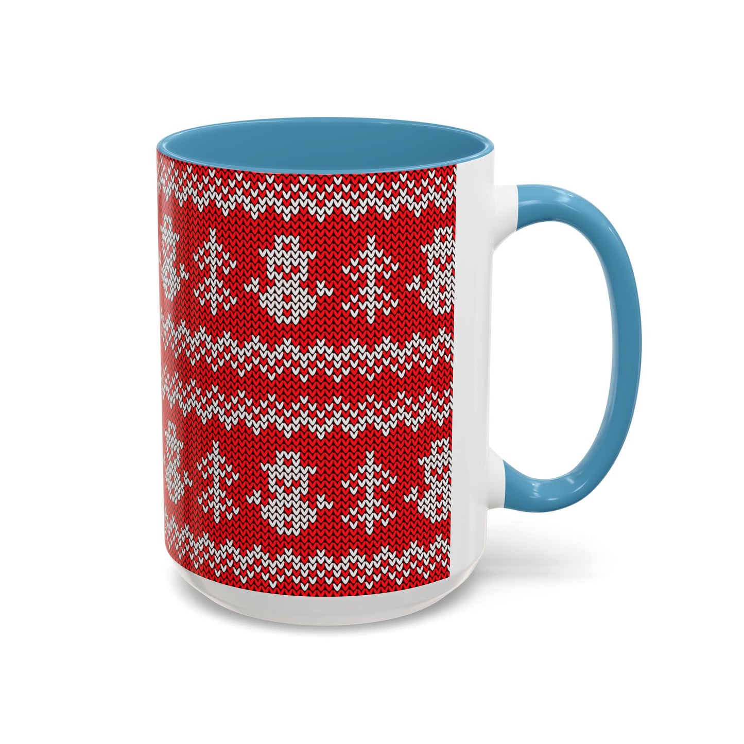 Snowman Knit Pattern Accent Mug | Christmas Holiday Coffee Cup