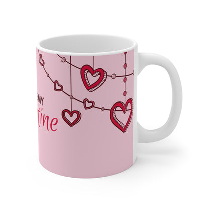 Be My Valentine hearts mug | Pink Valentine mug