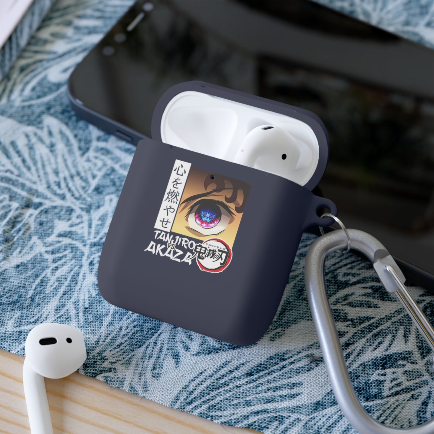Anime Eye Illustration AirPods Case | Akaza Demon Slayer Inspired