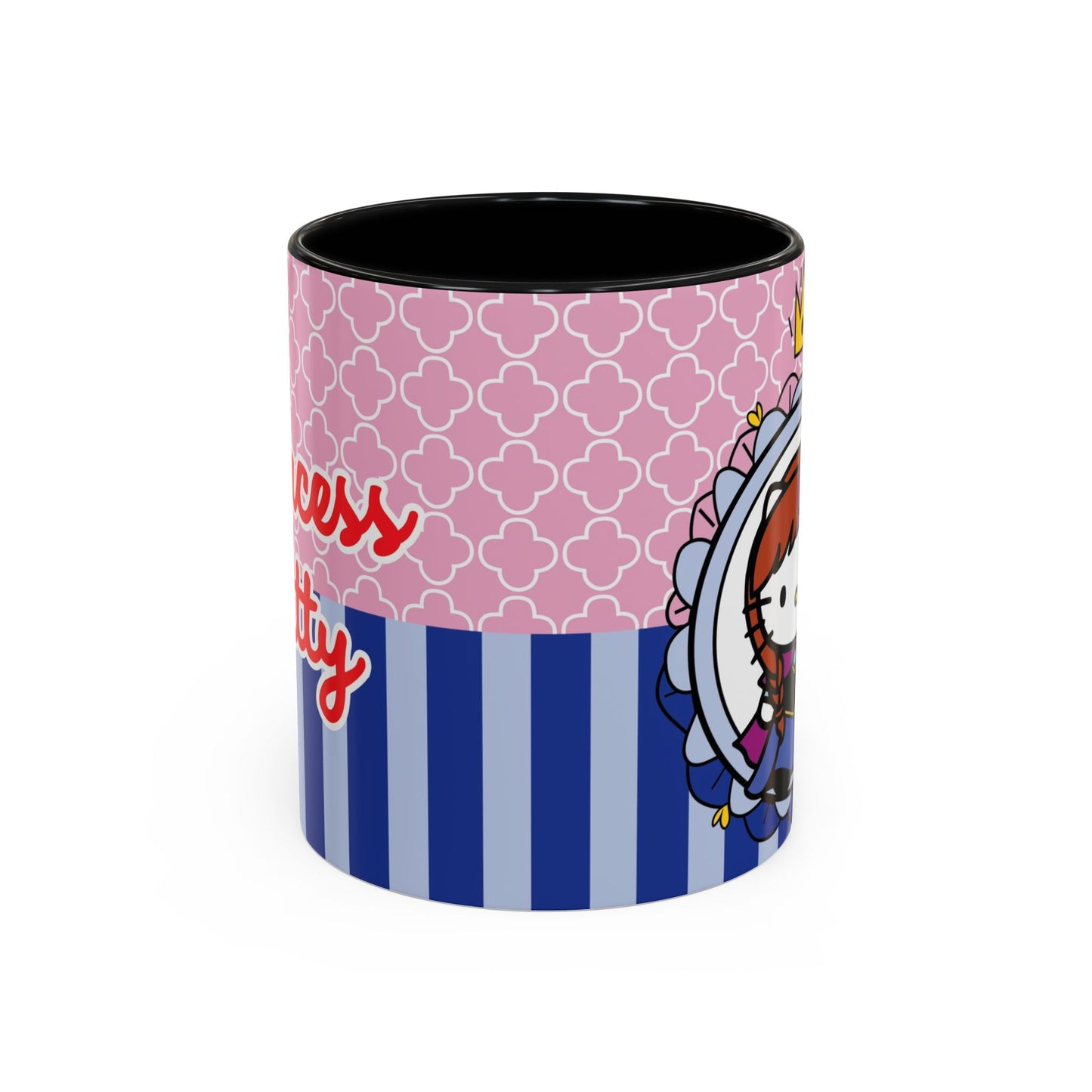 Princess Kitty Hello Kitty Accent Coffee Mug | Cute Pink & Blue 11/15oz