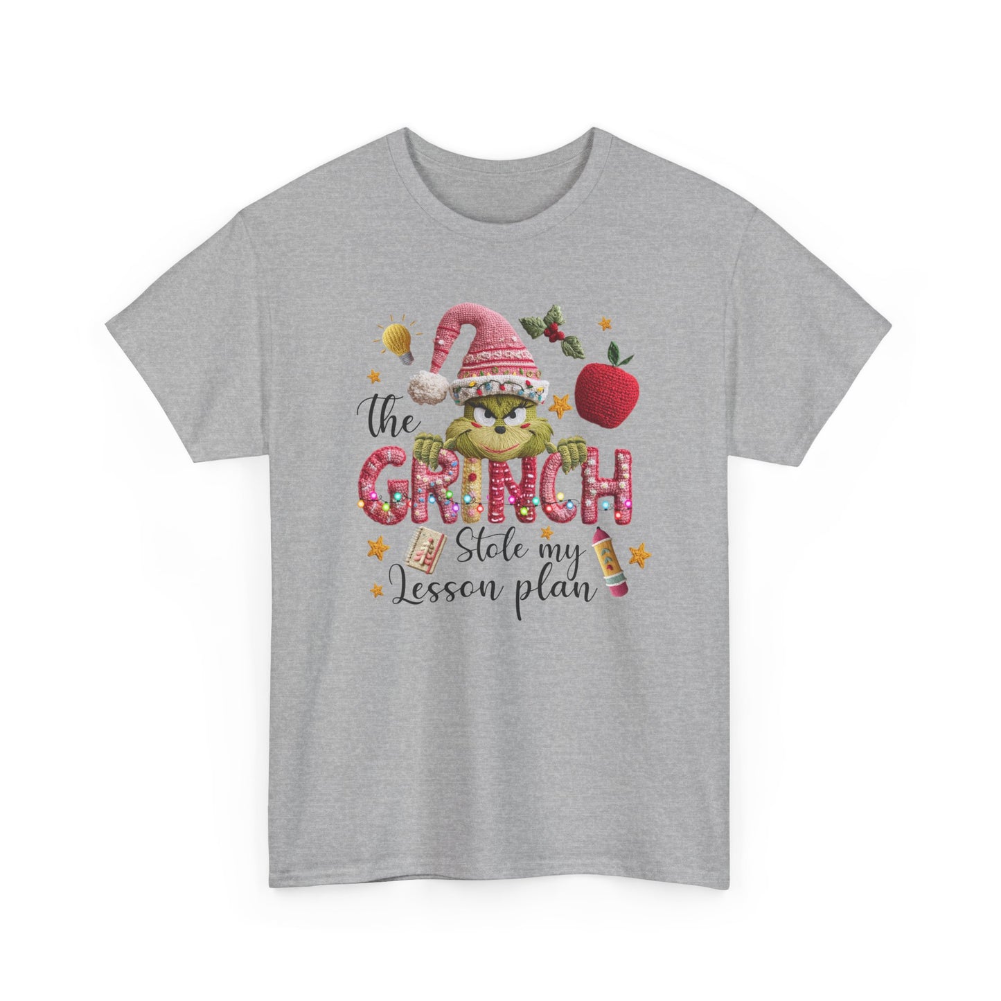 Grinch Teacher Design T-Shirt | I Stole My Lesson Plan Christmas Tee