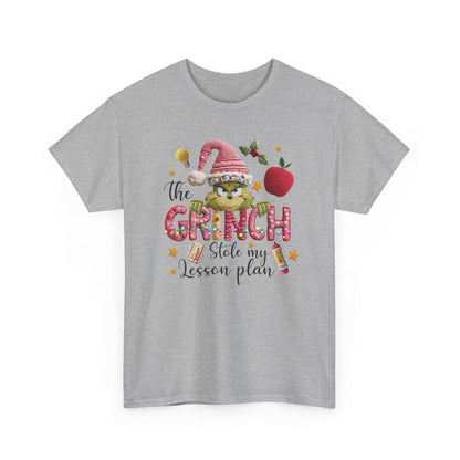 Grinch Teacher Design T-Shirt | I Stole My Lesson Plan Christmas Tee