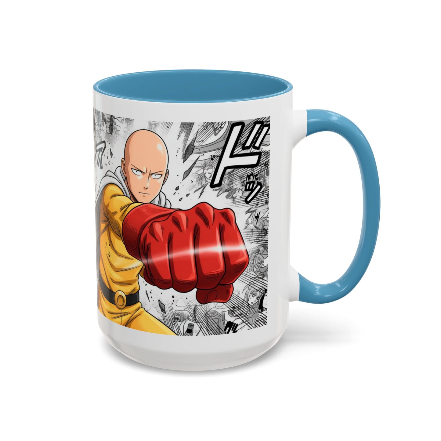 Saitama Mug |One Punch Man Inspired Collage Accent Mug (11/15 oz)