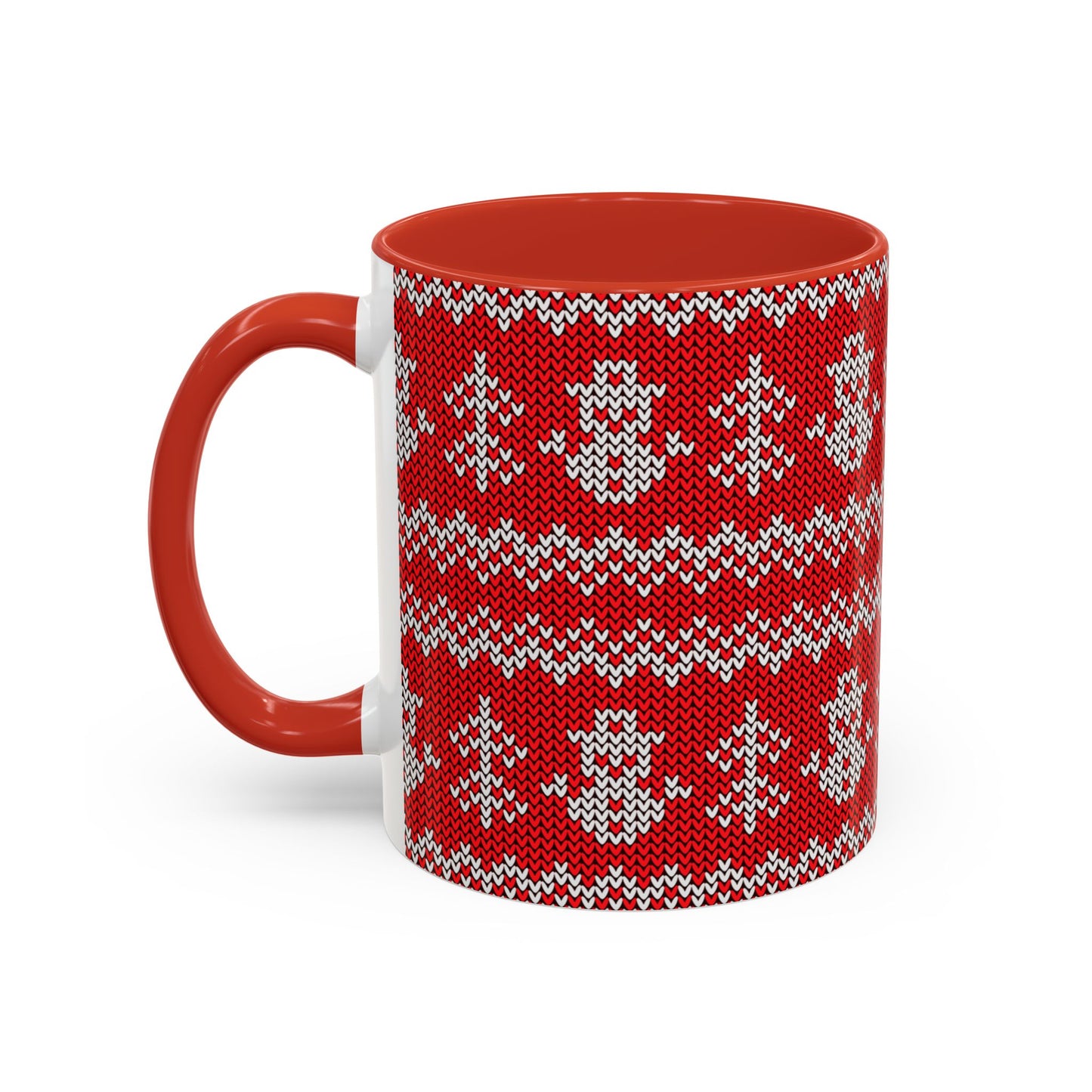 Snowman Knit Pattern Accent Mug | Christmas Holiday Coffee Cup