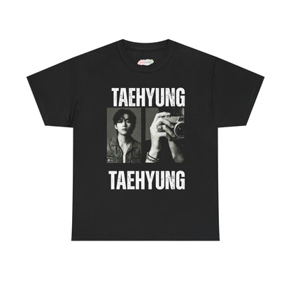 Taehyung Photo Collage Tee | Black Graphic T-Shirt BTS Shirt