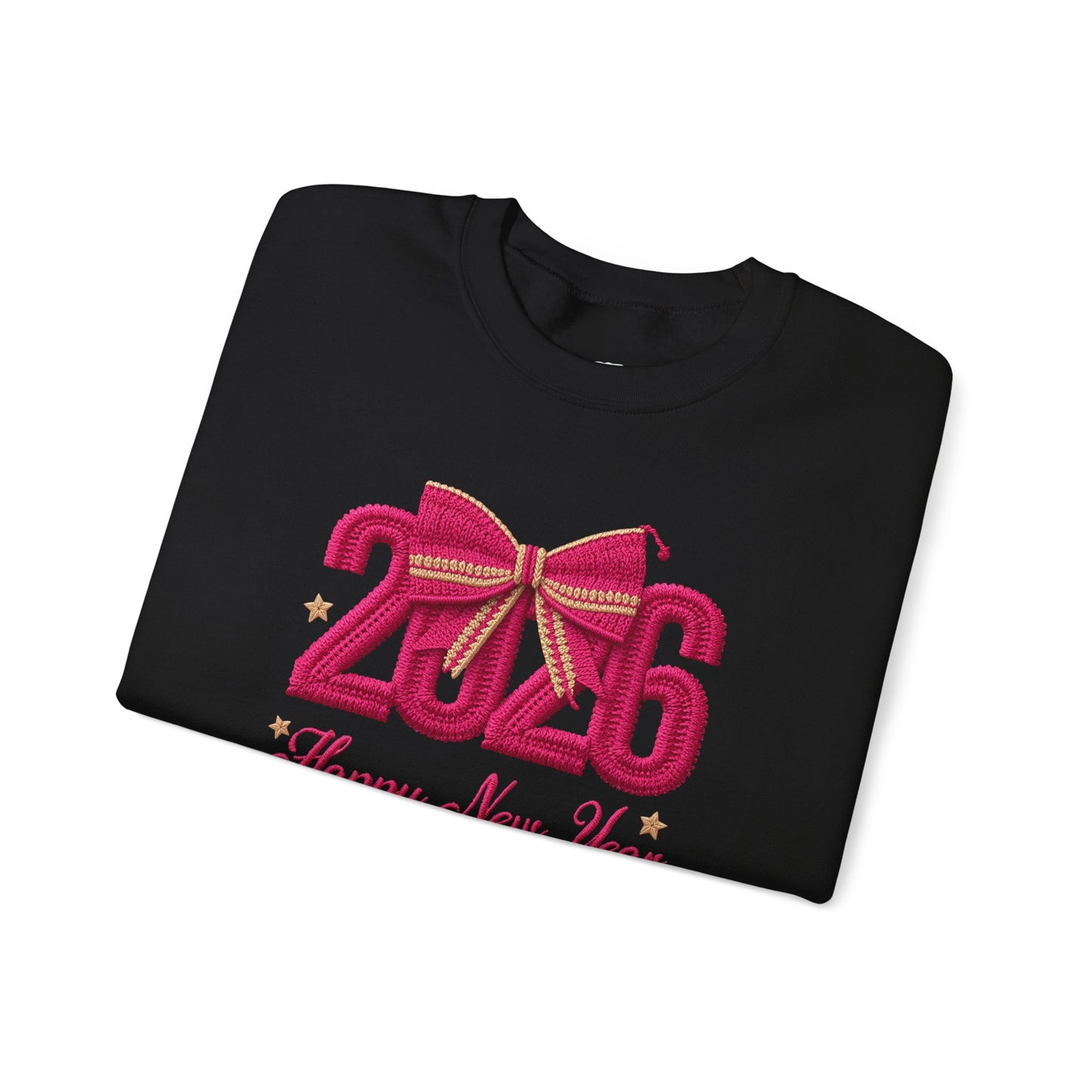 2026 Happy New Year Tee  Festive Pink Bow Celebration T-Shirt