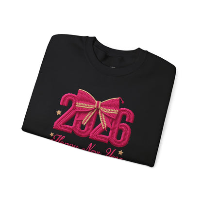 2026 Happy New Year Tee  Festive Pink Bow Celebration T-Shirt