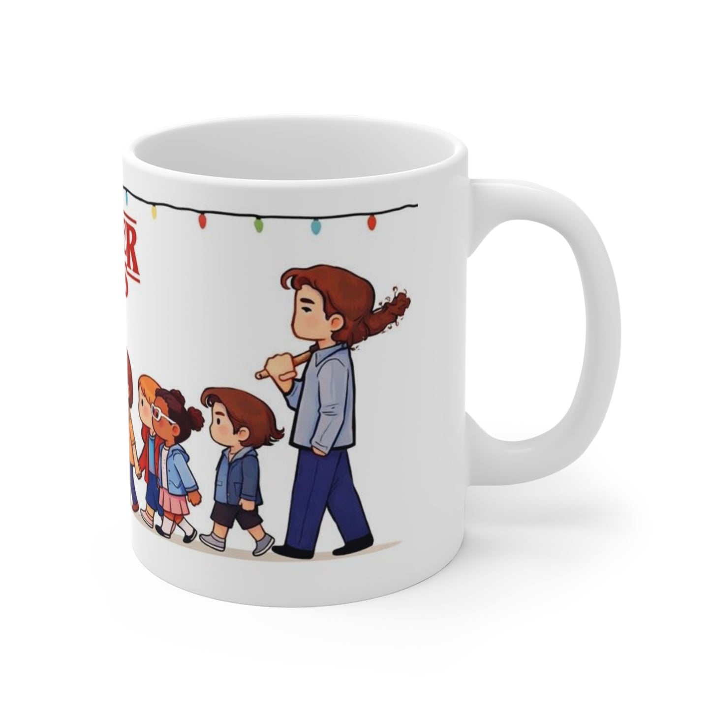 Stranger Things Kids Illustration Mug | 11oz Ceramic Coffee Cup