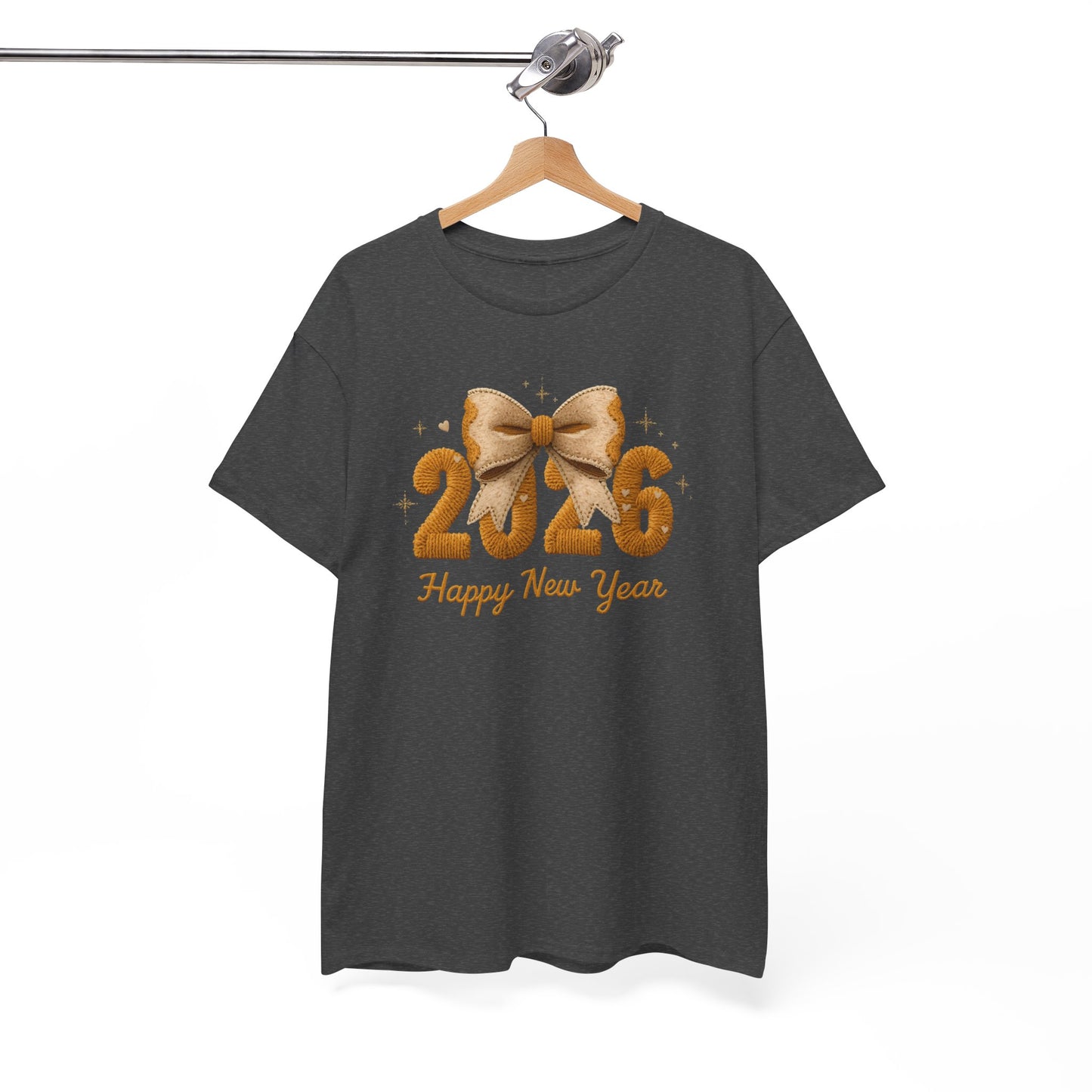 T-Shirt — 2026 Happy New Year Gold Bow Celebration Tee