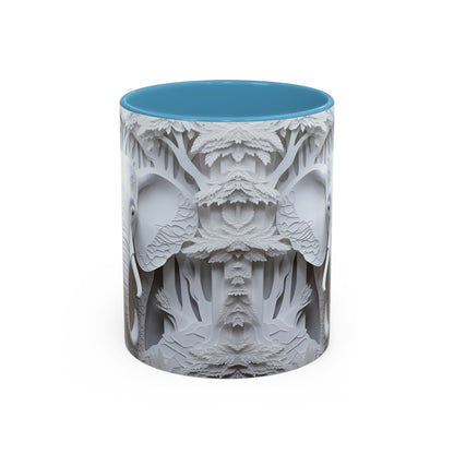 Elephant Relief Accent Coffee Mug  Grey Carved Jungle Design (11/15oz)