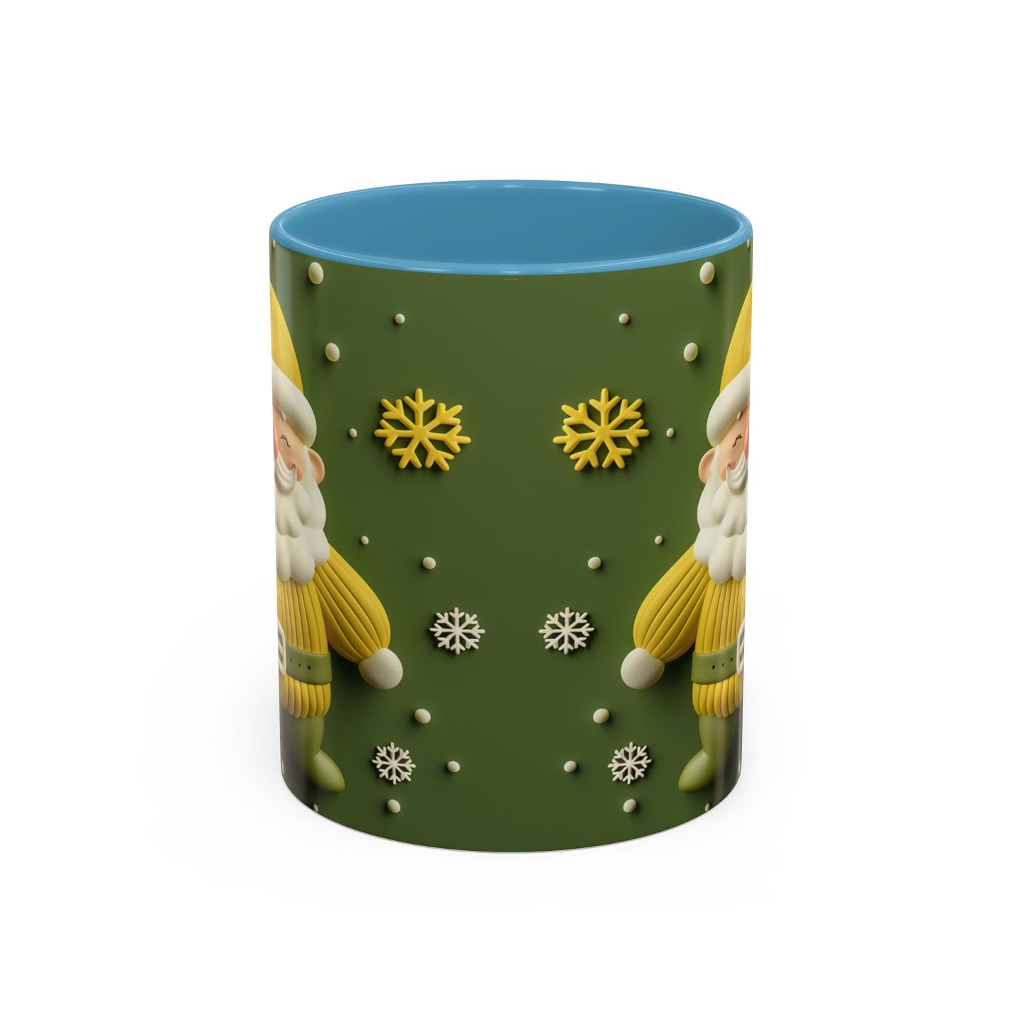 Yellow Santa Holiday Mug | Christmas Accent Coffee Mug (11,15oz)