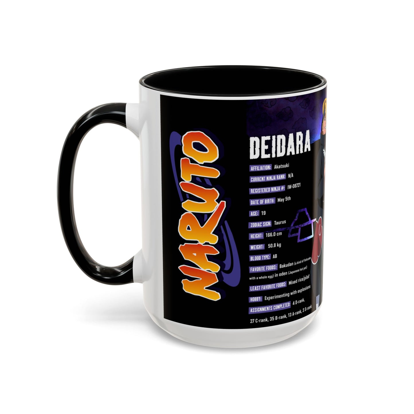 Deidara Naruto Shippuden Accent Coffee Mug  Anime Art Collector Mug (11/15oz)
