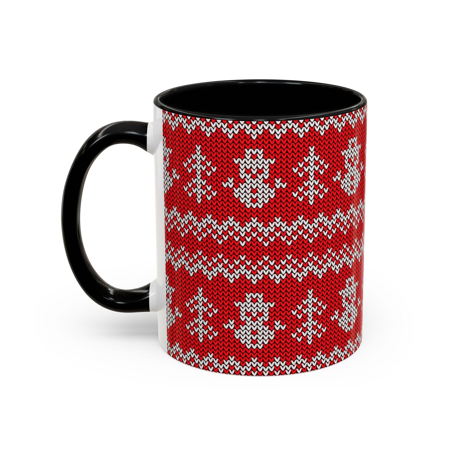 Snowman Knit Pattern Accent Mug | Christmas Holiday Coffee Cup