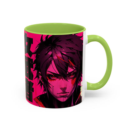 Neon Anime Samurai Mug | Accent Coffee Mug 11oz 15oz