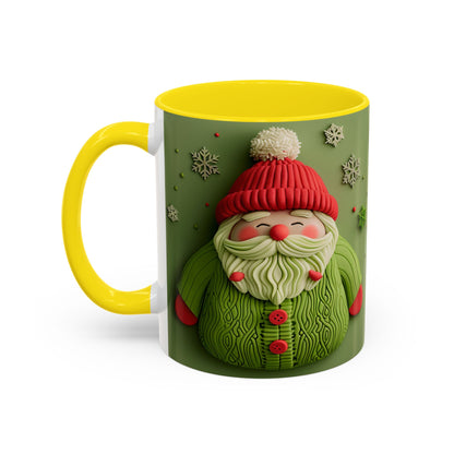 Green Knit Santa Mug | Accent Coffee Mug