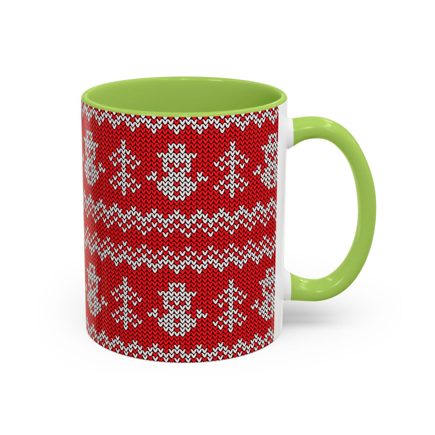 Snowman Knit Pattern Accent Mug | Christmas Holiday Coffee Cup