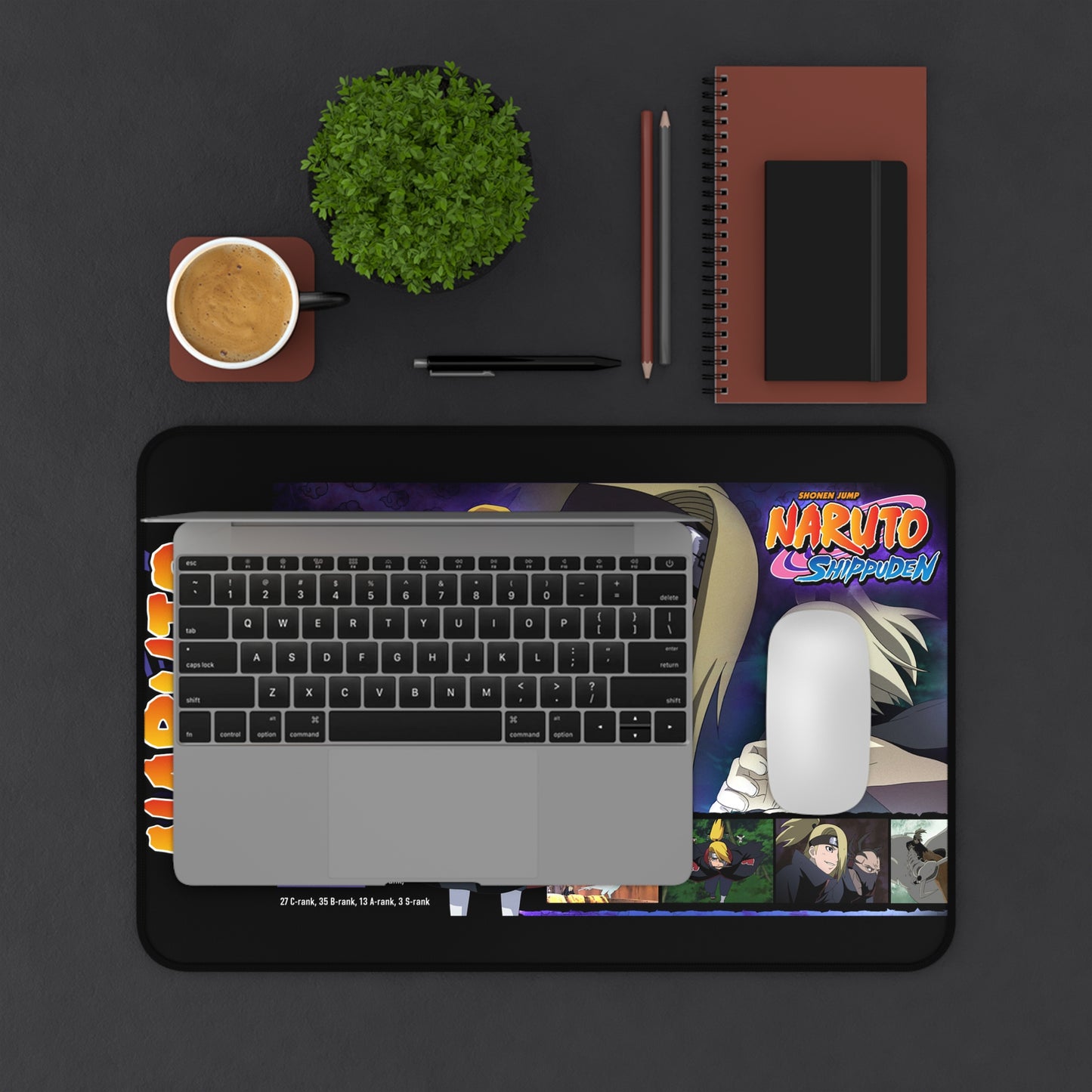 Naruto Deidara Anime Gaming Desk Mat | Large Mousepad with Character Collage