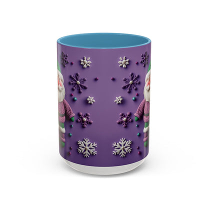 Purple Santa Snowflake Mug | Accent Coffee Mug