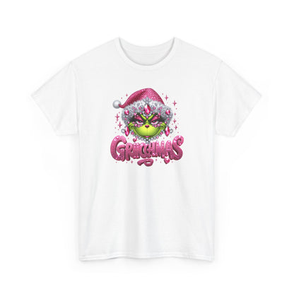 Grinch Face with Santa Hat T-Shirt | Christmas Holiday Graphic Tee