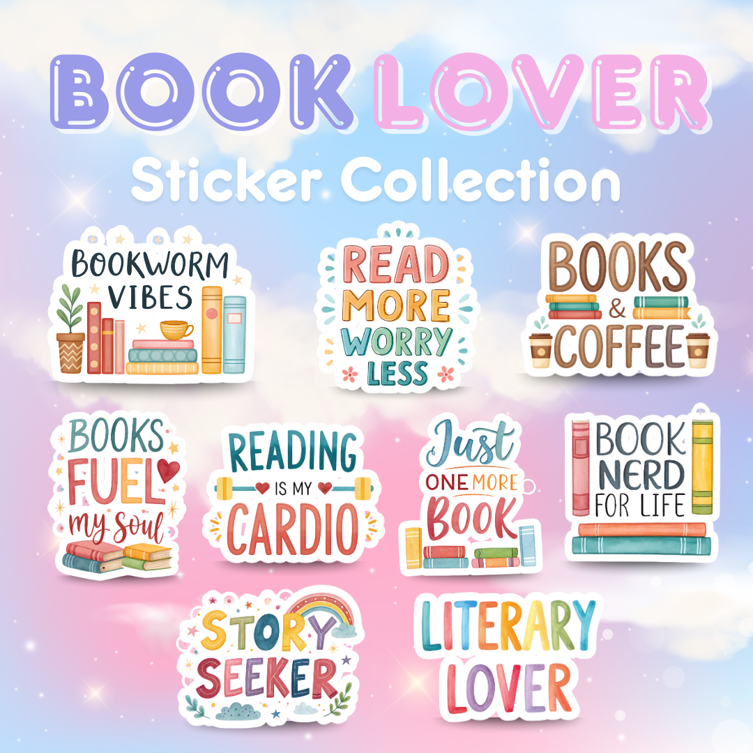 Book Lover Sticker Collection | Holographic Vinyl Water Resistant Stickers