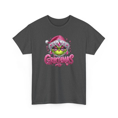 Grinch Face with Santa Hat T-Shirt | Christmas Holiday Graphic Tee