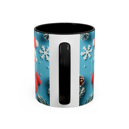 Blue Santa Claus Mug | Snowflakes Holiday Coffee Mug