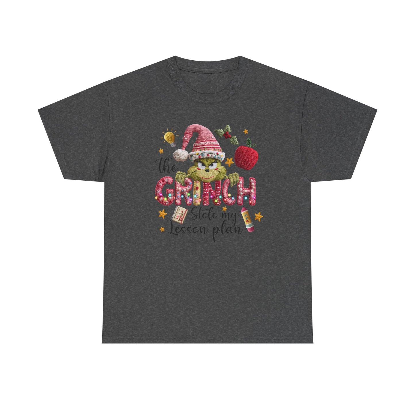Grinch Teacher Design T-Shirt | I Stole My Lesson Plan Christmas Tee