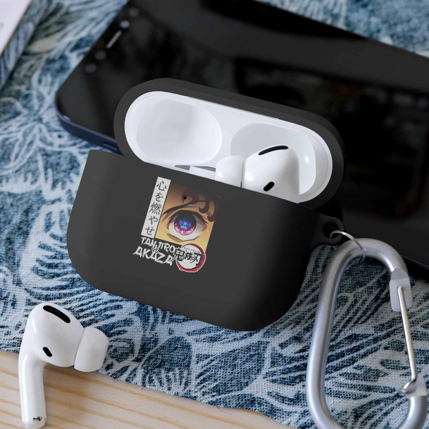 Anime Eye Illustration AirPods Case | Akaza Demon Slayer Inspired