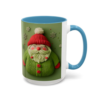 Green Knit Santa Mug | Accent Coffee Mug