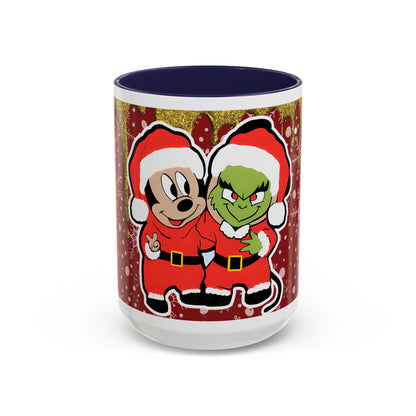 Grinch and Mouse Santa Mug | Accent Coffee Mug 11oz 15oz