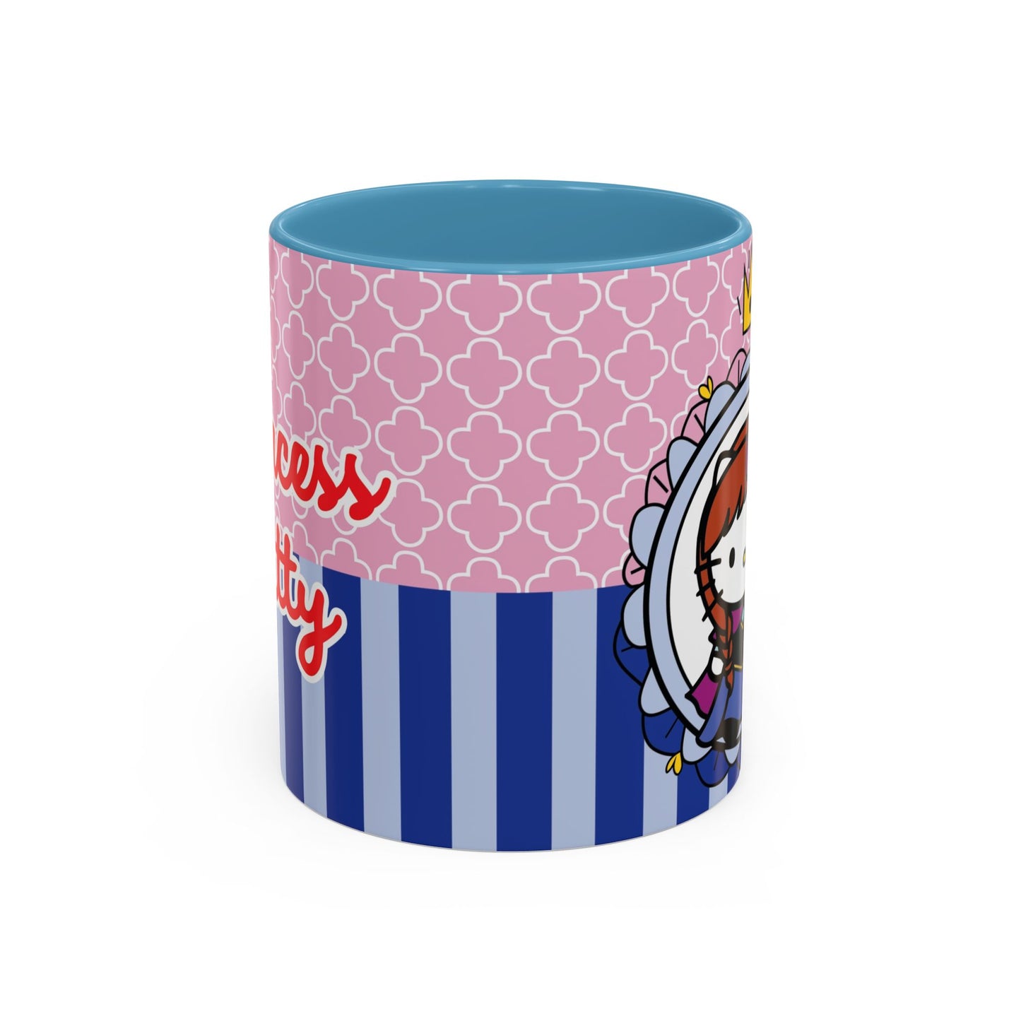 Princess Kitty Hello Kitty Accent Coffee Mug | Cute Pink & Blue 11/15oz