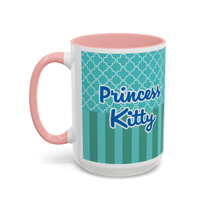 Princess Girl Cartoon Teal Accent Coffee Mug | 11oz 15oz