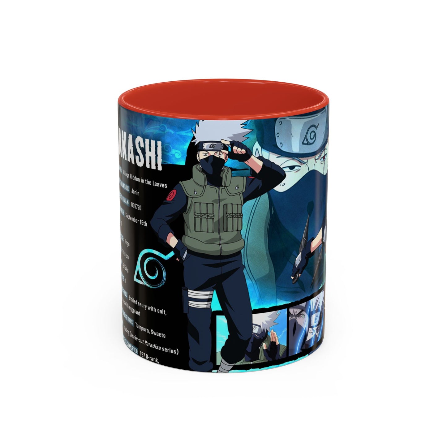 Naruto Kakashi Accent Coffee Mug  Anime Character Collage 11/15oz