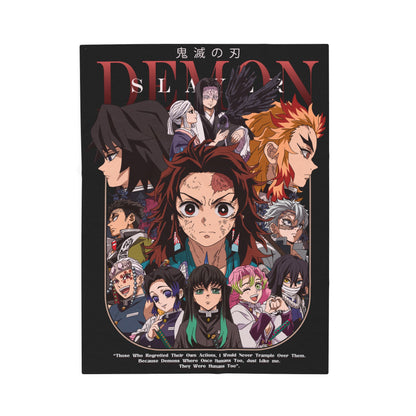 Demon Slayer Character Collage Blanket | Velveteen Plush Blanket