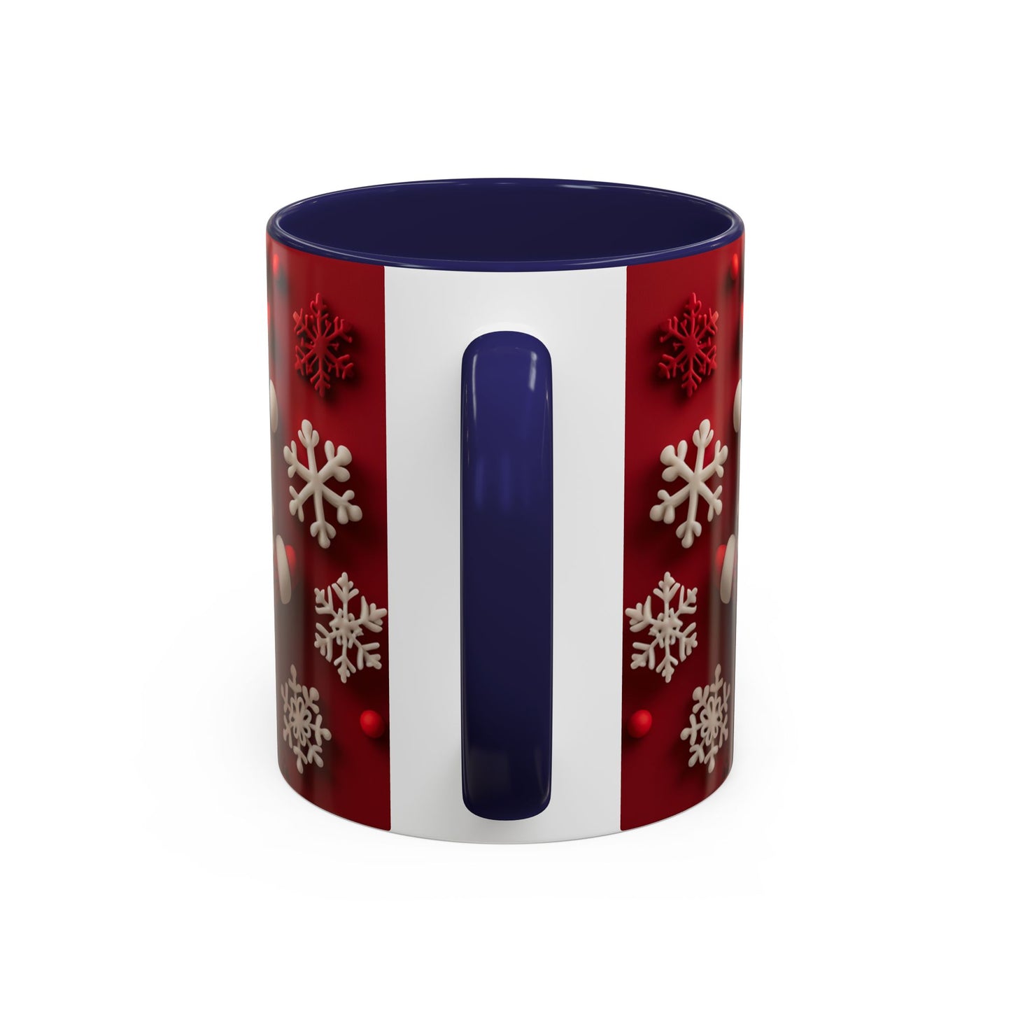 Santa Claus Pattern Mug | Red Snowflakes Christmas Coffee Cup