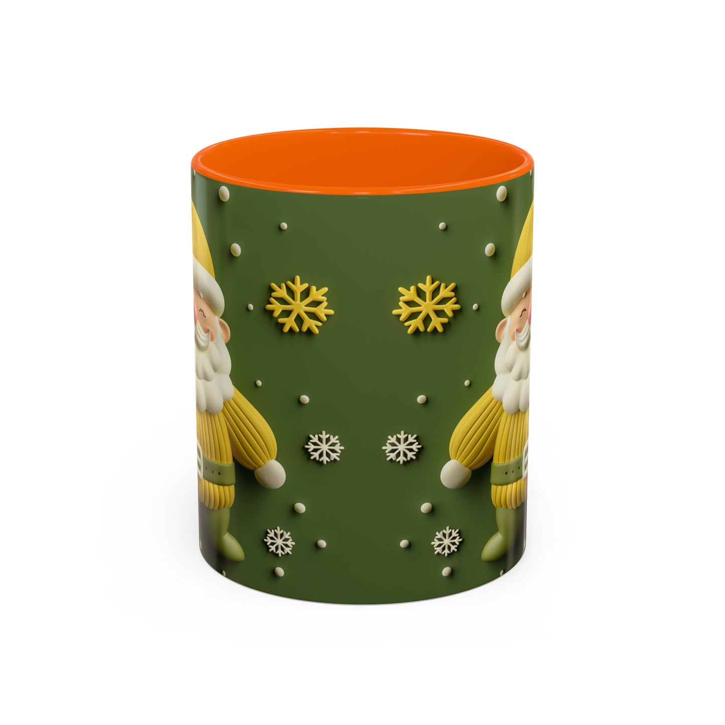Yellow Santa Holiday Mug | Christmas Accent Coffee Mug (11,15oz)