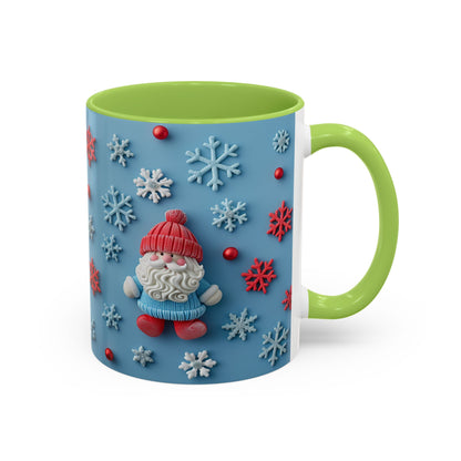 Santa Snowflake Pattern Mug | Accent Coffee Mug