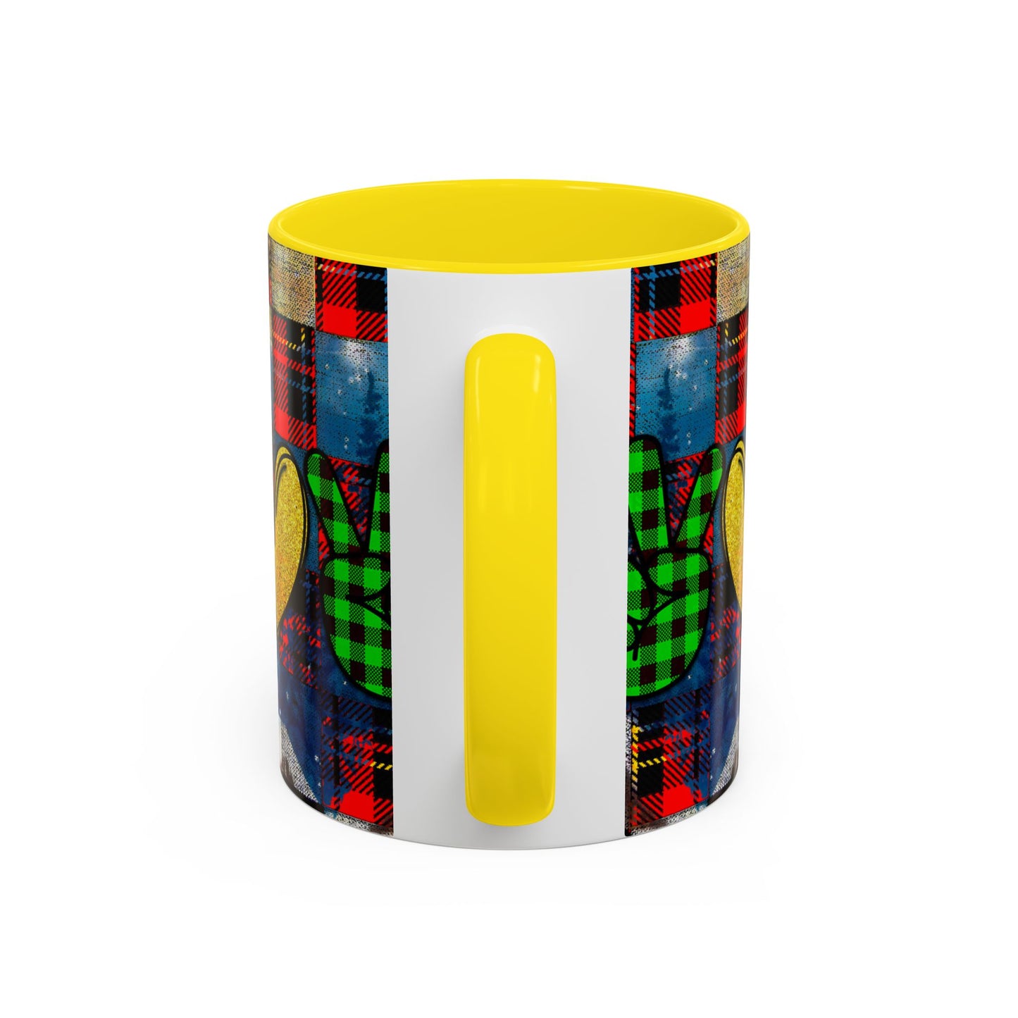 Plaid Christmas Trees Heart Mug | Accent Coffee Mug