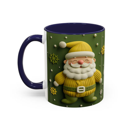 Yellow Santa Holiday Mug | Christmas Accent Coffee Mug (11,15oz)