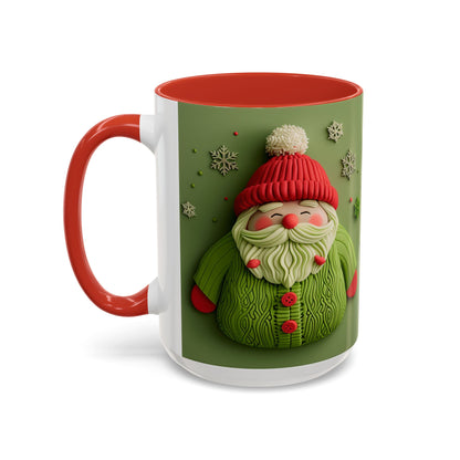 Green Knit Santa Mug | Accent Coffee Mug