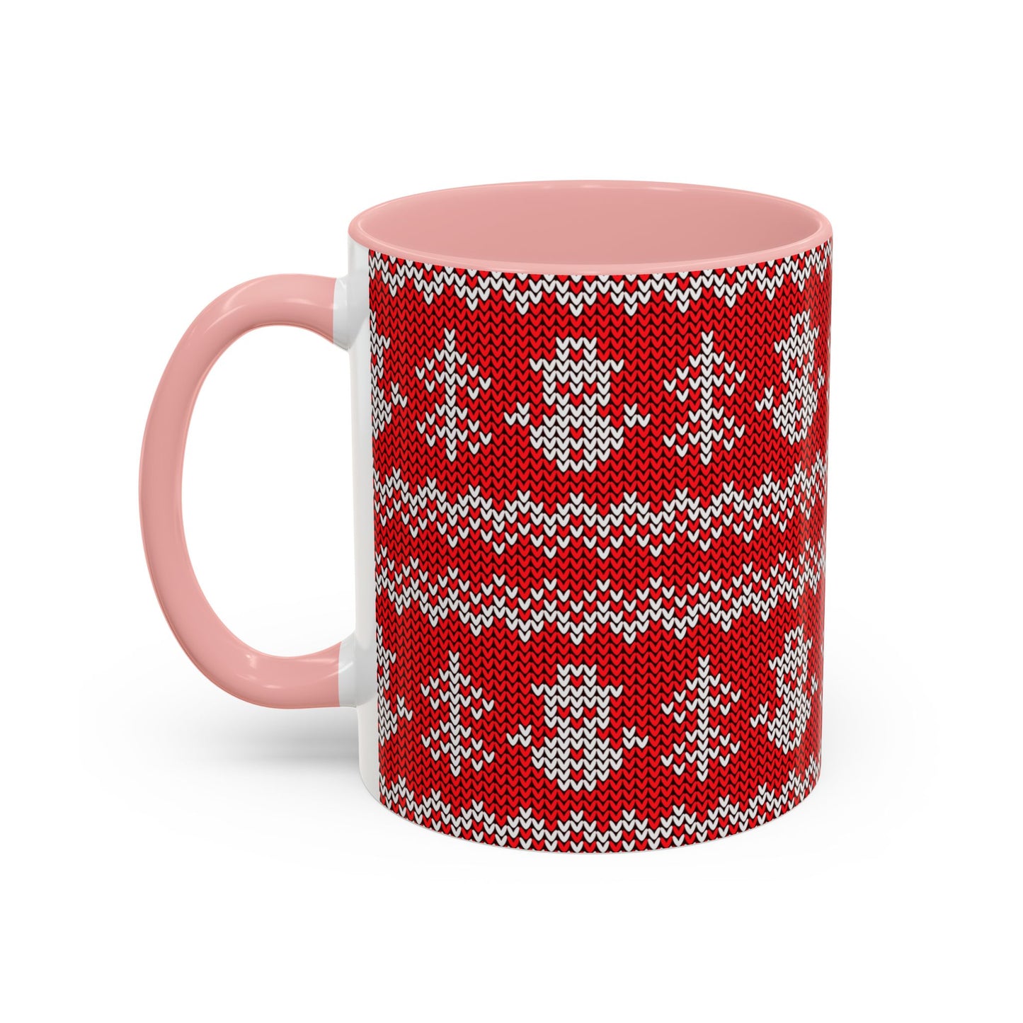 Snowman Knit Pattern Accent Mug | Christmas Holiday Coffee Cup