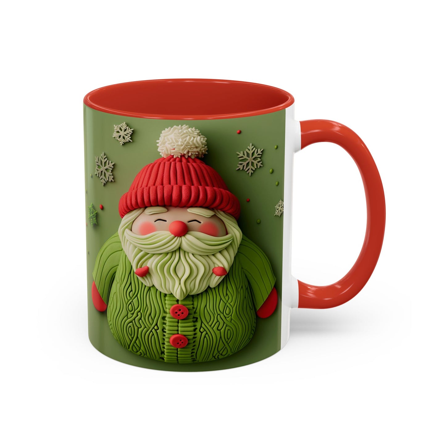 Green Knit Santa Mug | Accent Coffee Mug