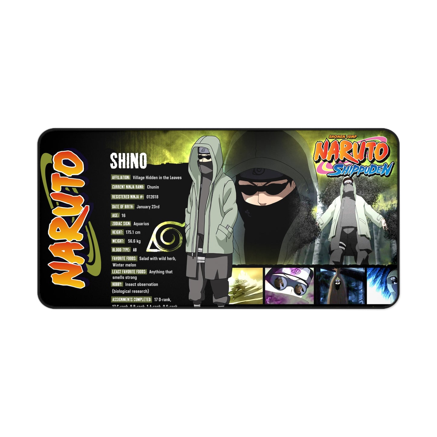 Naruto Shino Desk Mat | Anime Gaming Mousepad