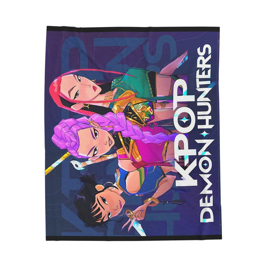 Kpop Demon Hunters Throw Blanket | Plush Velveteen Blanket