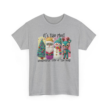 Whimsical Christmas Characters Tee | Santa Snowman Reindeer Holiday Shirt