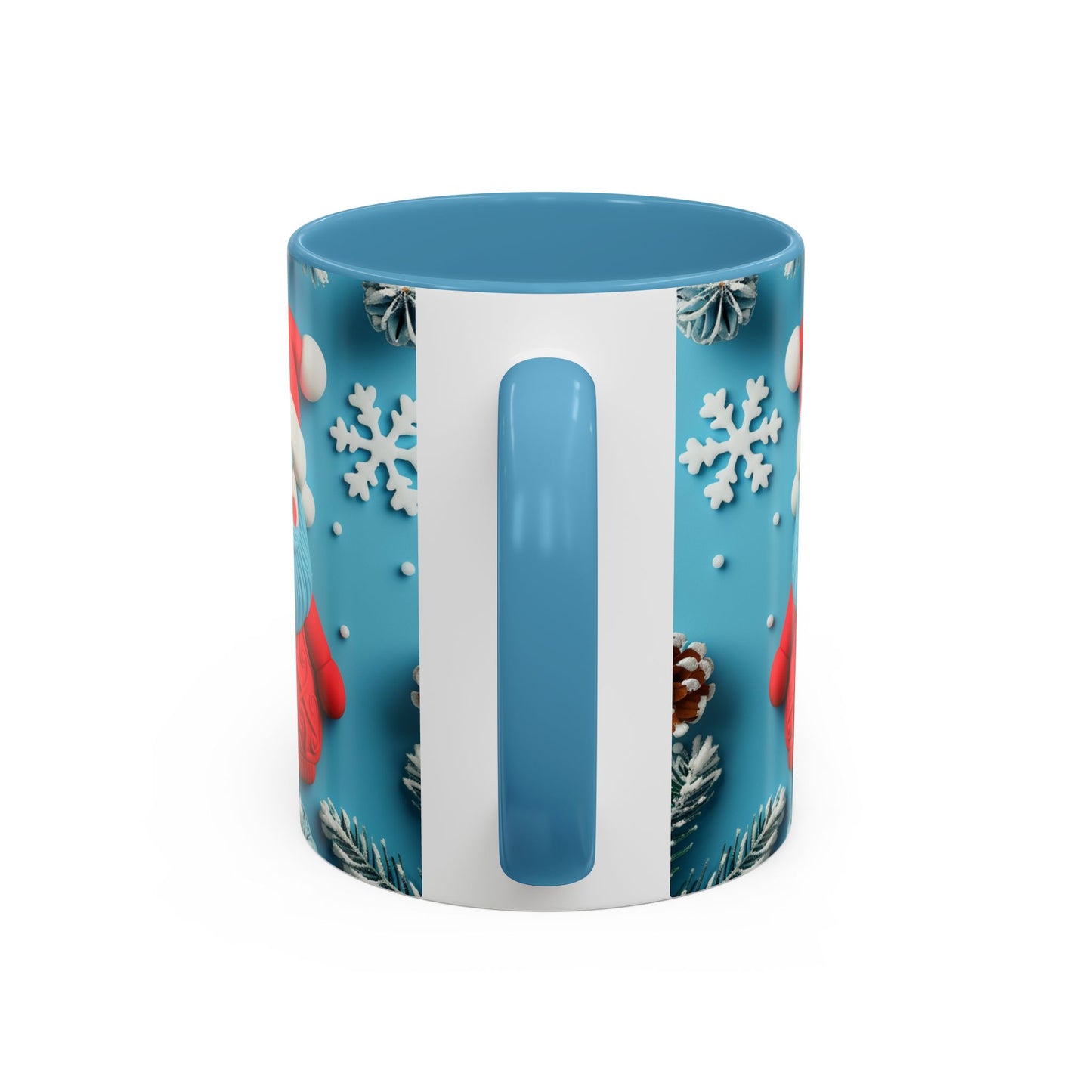 Blue Santa Claus Mug | Snowflakes Holiday Coffee Mug