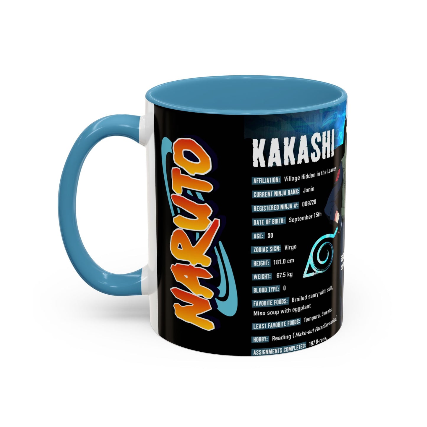 Naruto Kakashi Accent Coffee Mug  Anime Character Collage 11/15oz
