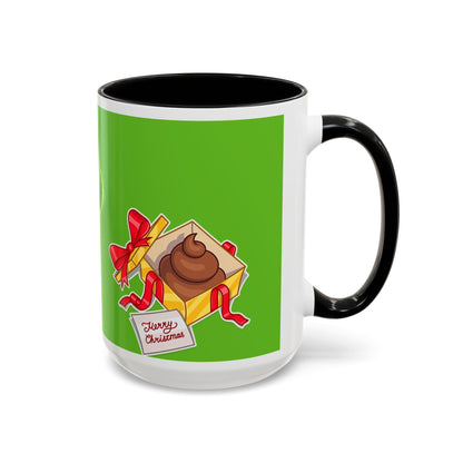 Grinch Character with Poop Present Mug | Accent Coffee Mug