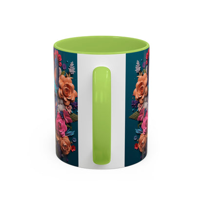 Floral French Bulldog Accent Coffee Mug - Colorful Dog Art 11/15oz