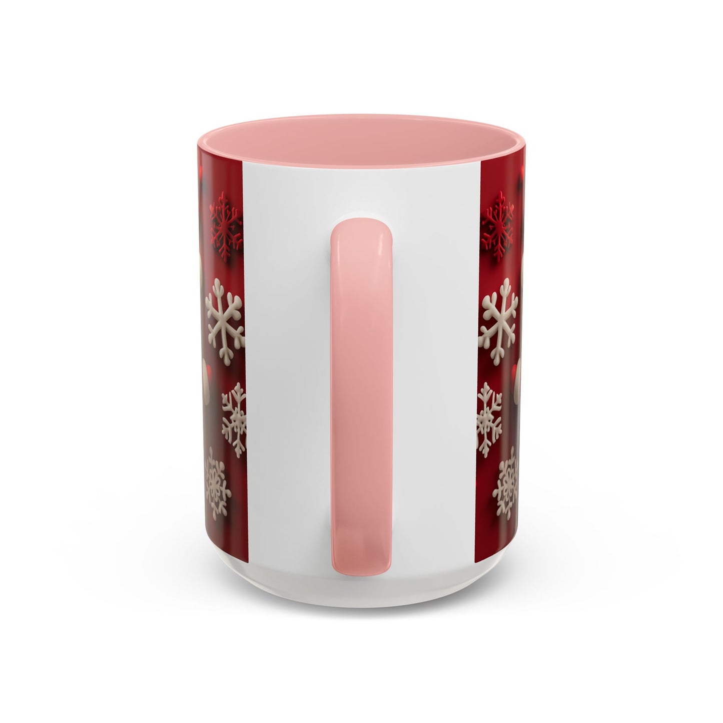 Santa Claus Pattern Mug | Red Snowflakes Christmas Coffee Cup